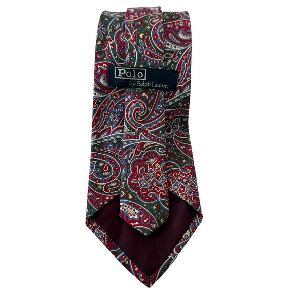 Vintage NOS Polo Ralph Lauren Paisley Necktie Silk Hand Made Preppy Collegecore - Picture 8 of 10